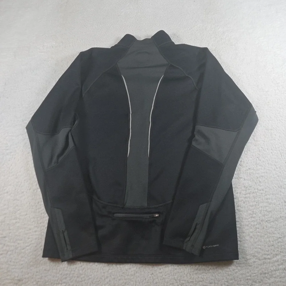 The North Face Flashdry Jacket Mens Medium Gray Black Lightweight Quarter Zip‎